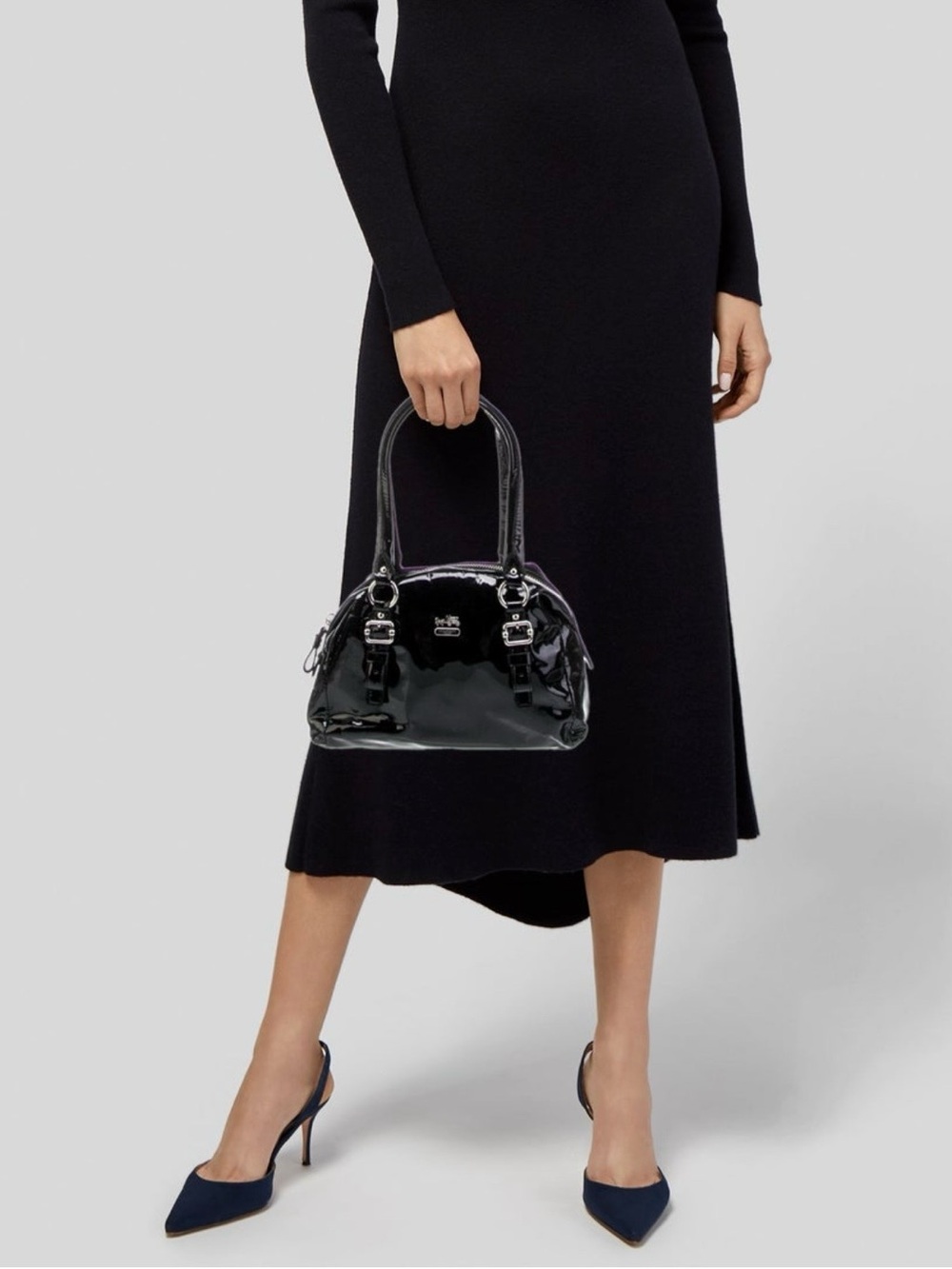 Coach Y2K black patent leather mini handbag